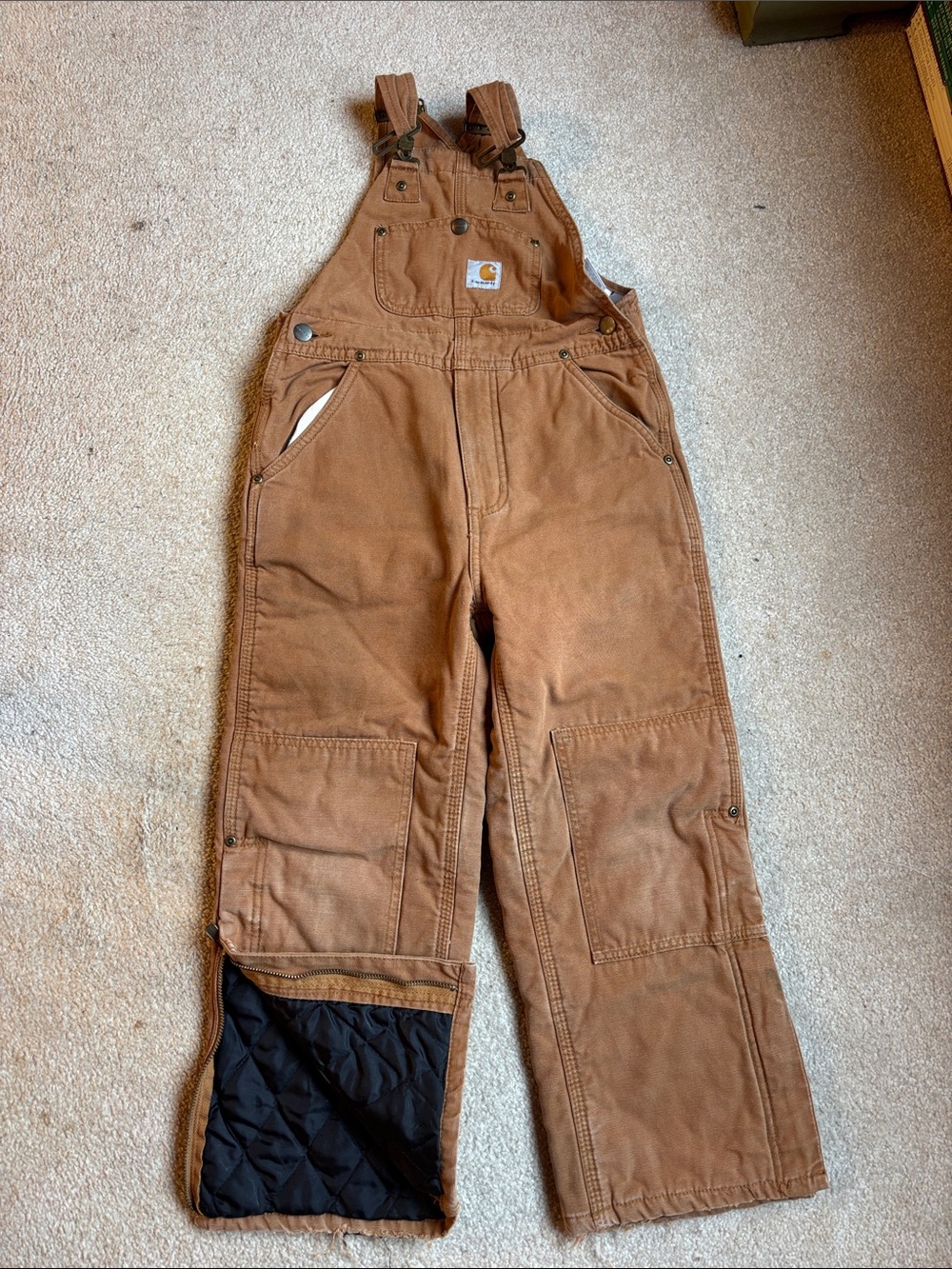Carhartt Brown Kids Insulated Bib Overalls
